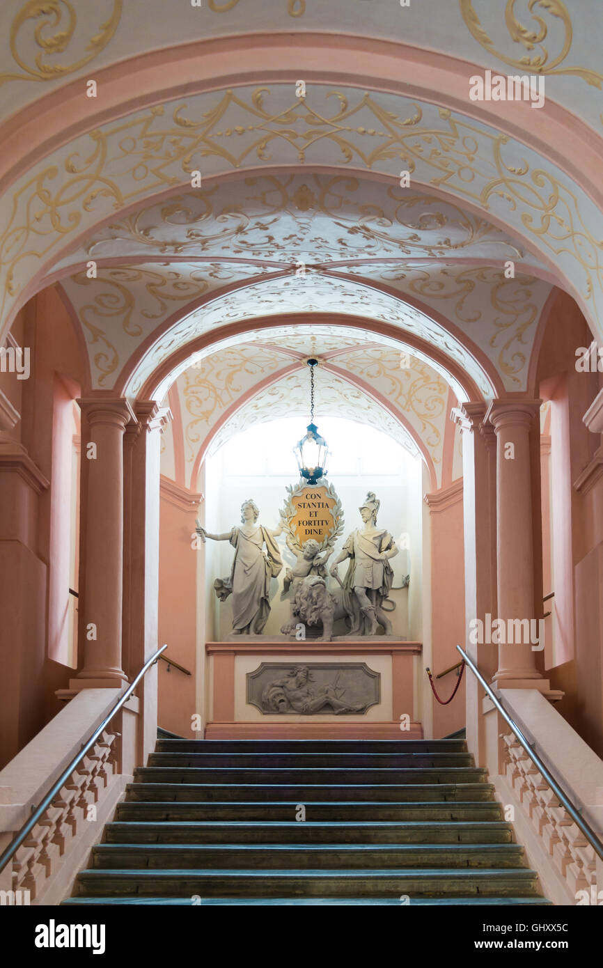Imperial Staircase Of Melk Abbey In Wachau Valley Lower Austria Stock Imperial Staircase Of Melk Abbey In Wachau Valley Lower Austria Stock