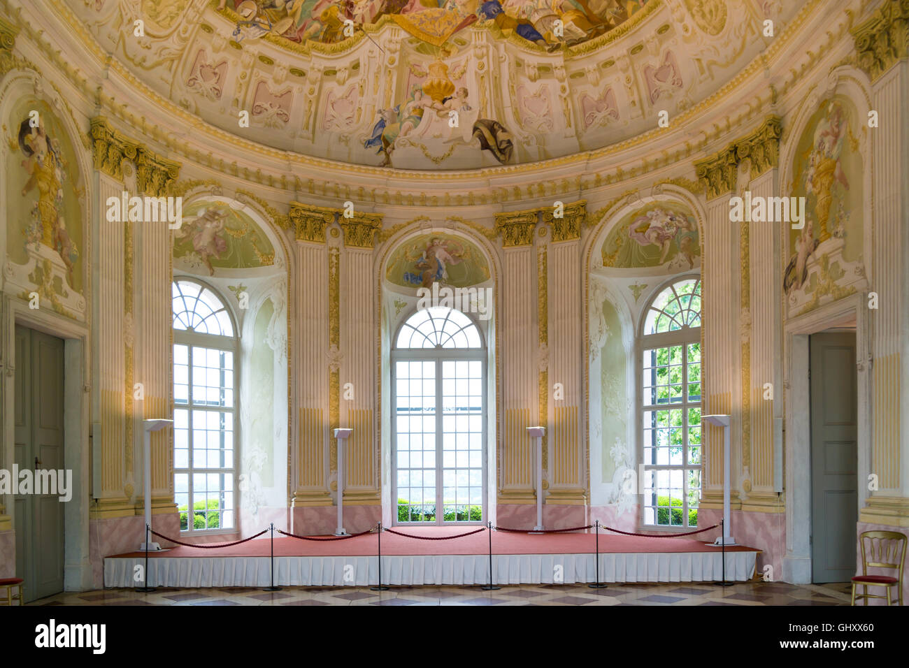 Interior of baroque Garden Pavilion of Melk Abbey in Wachau Valley, Lower Austria Stock Photo