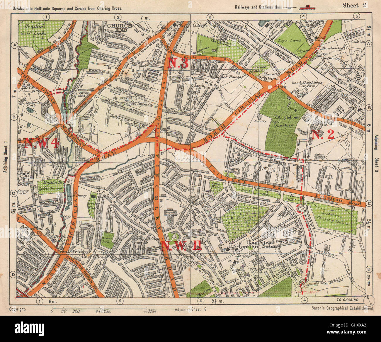 NW LONDON. Church End Hampstead Garden Suburb East Finchley. BACON ...