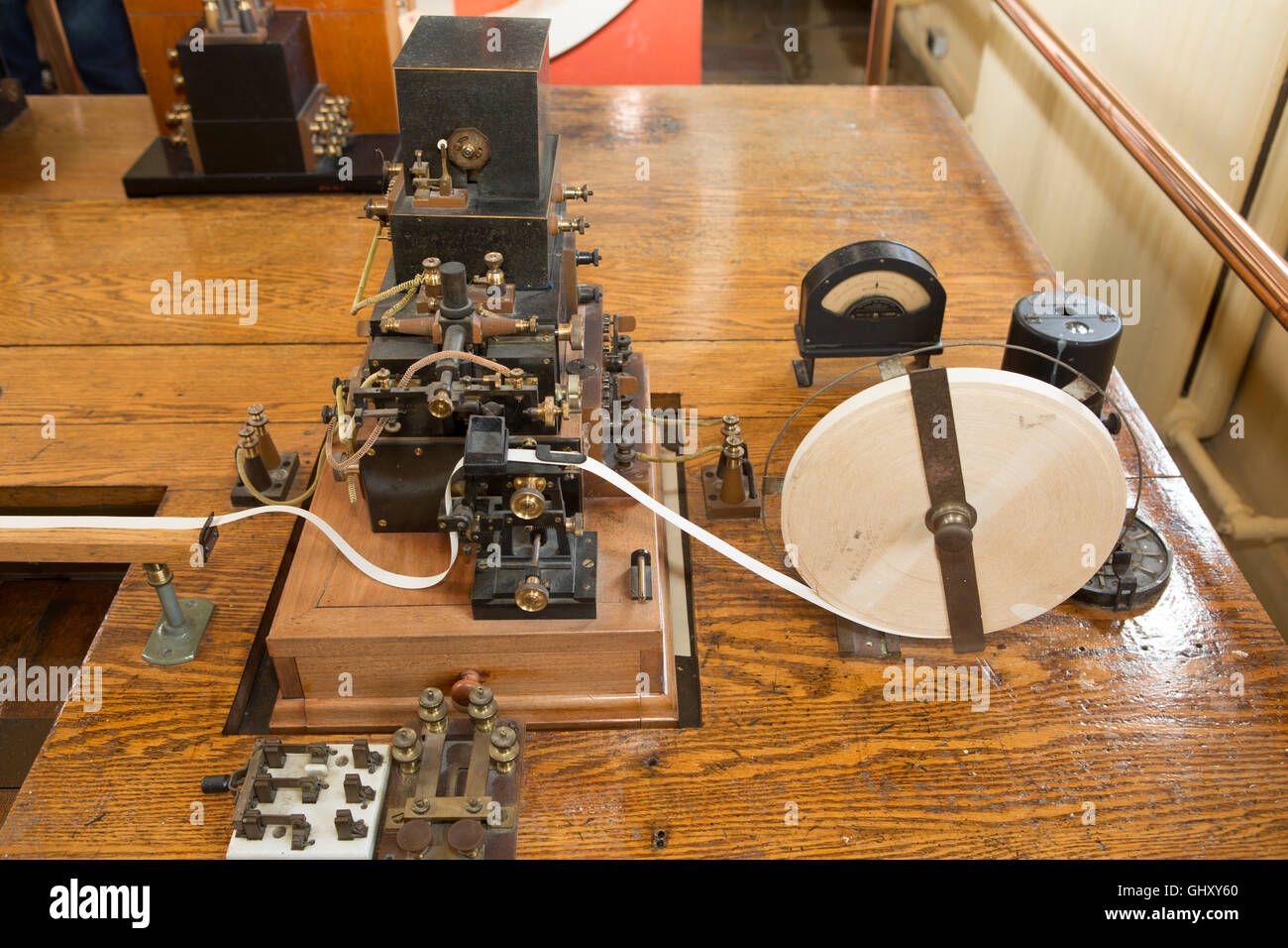 A ticker tape machine at Heart's Content Cable Station in Newfoundland and Labrador, Canada