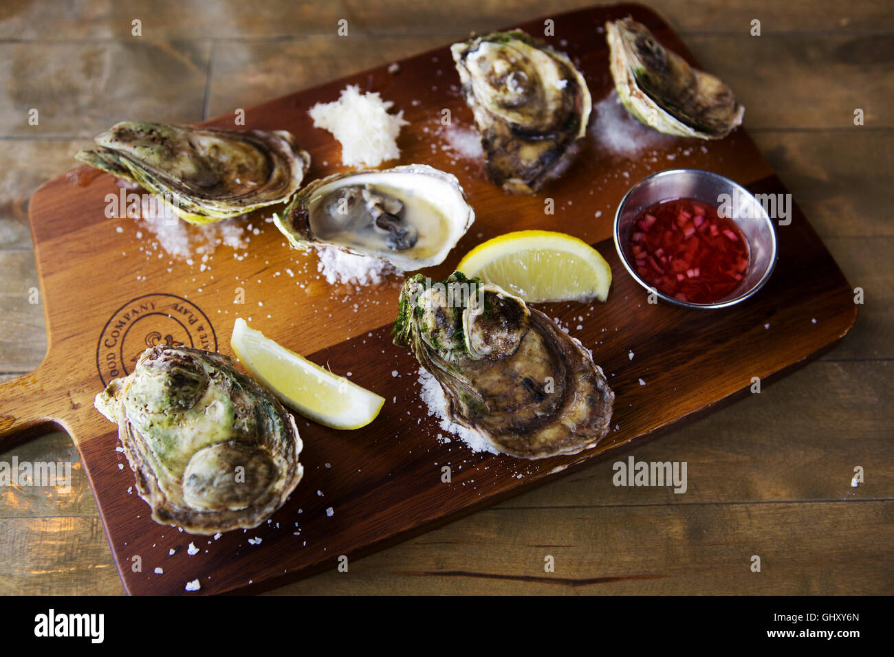 A board of Price Edward Island oysters served at St John's in