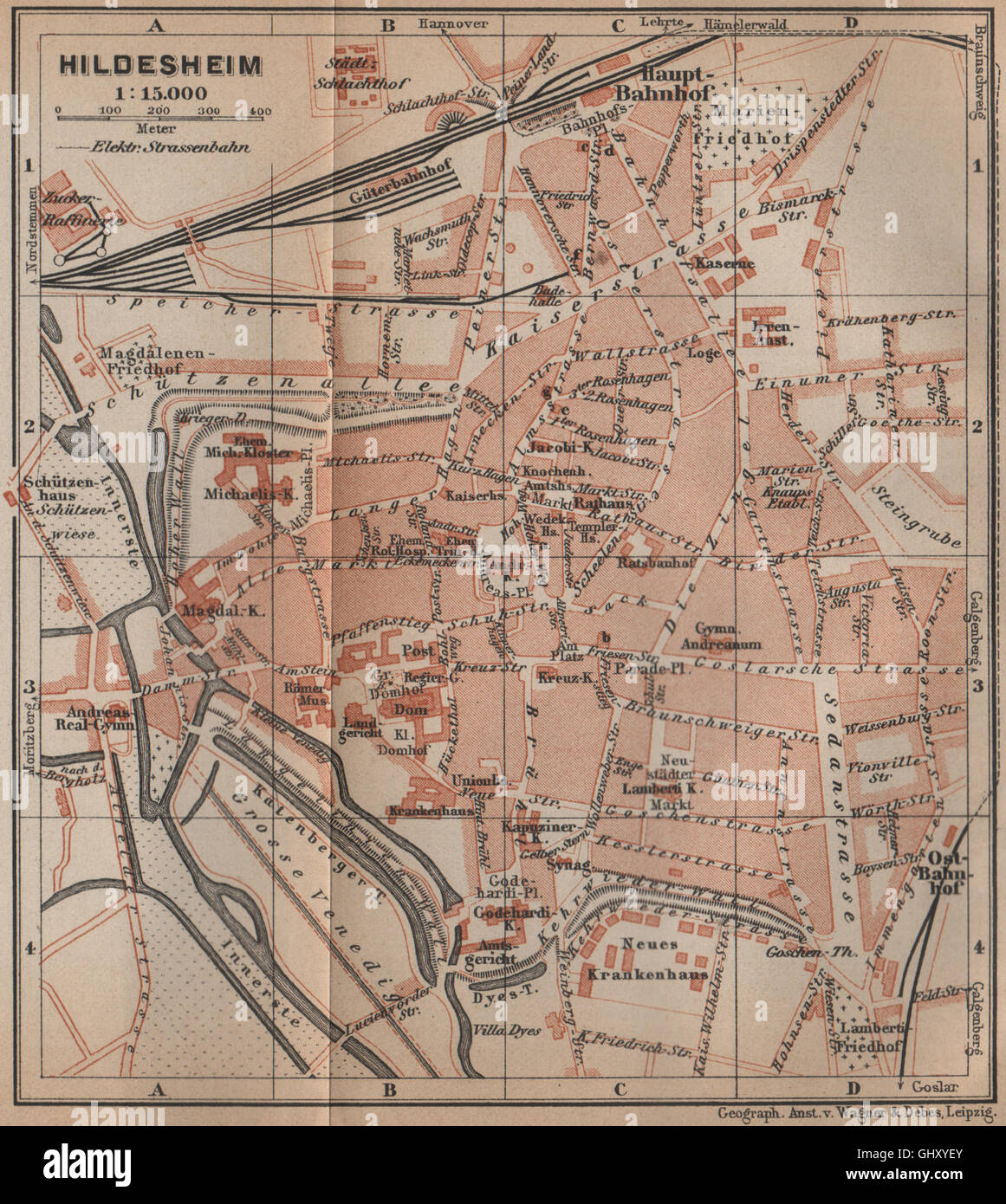 Lower Saxony karte BAEDEKER 1900 map OLDENBURG antique town city stadtplan 