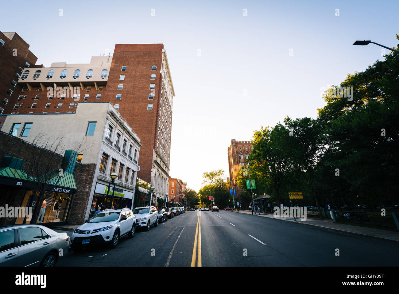 Chapel Street, in downtown New Haven, Connecticut Stock Photo Alamy