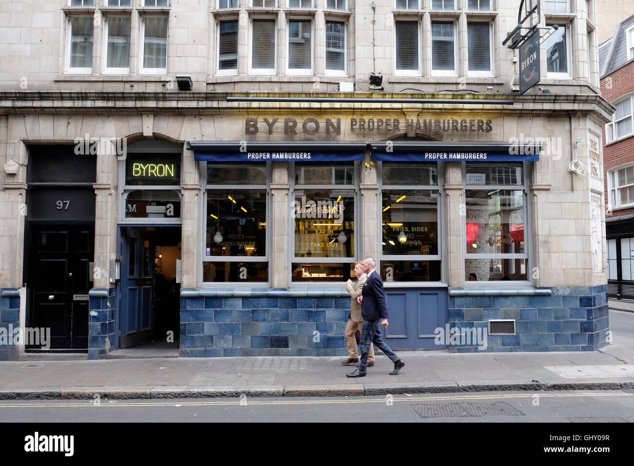 A general view of Byron Hamburgers restaurant in Soho, London Stock Photo