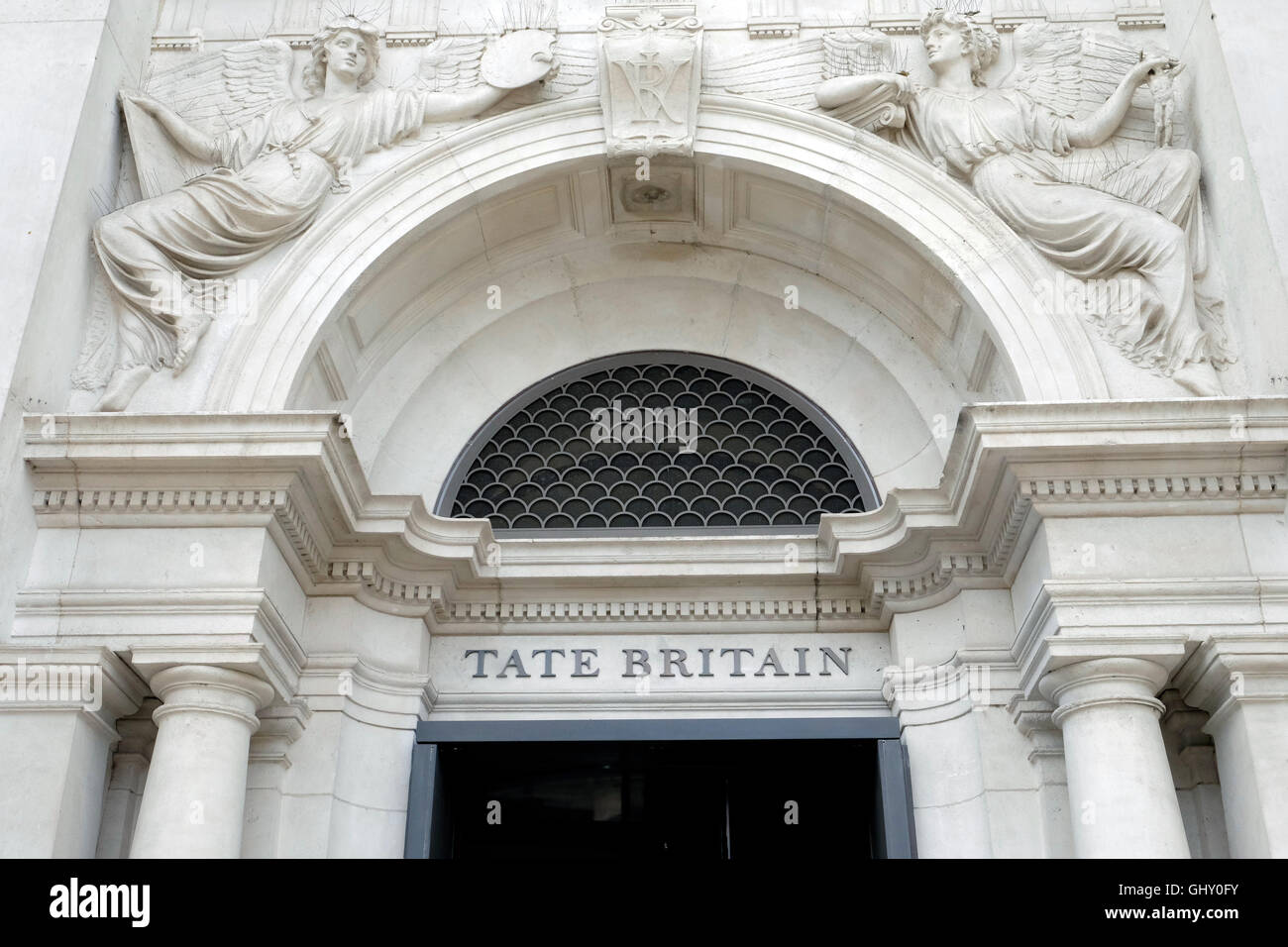 A close-up view of the Tate Britain in central London, UK Stock Photo