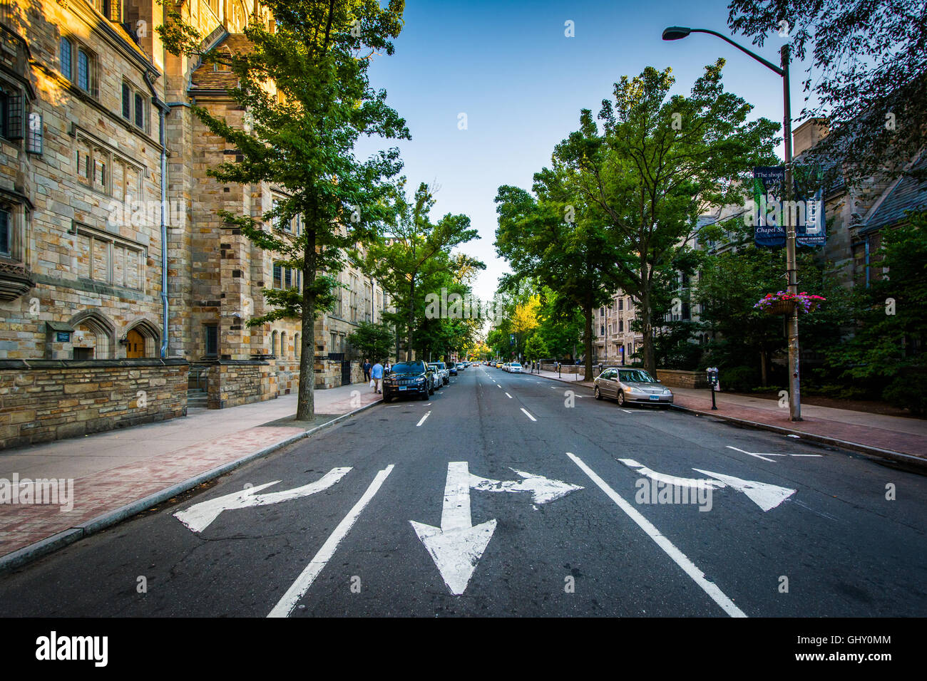 York Street, on the campus of Yale University, in New Haven, Connecticut. Stock Photo