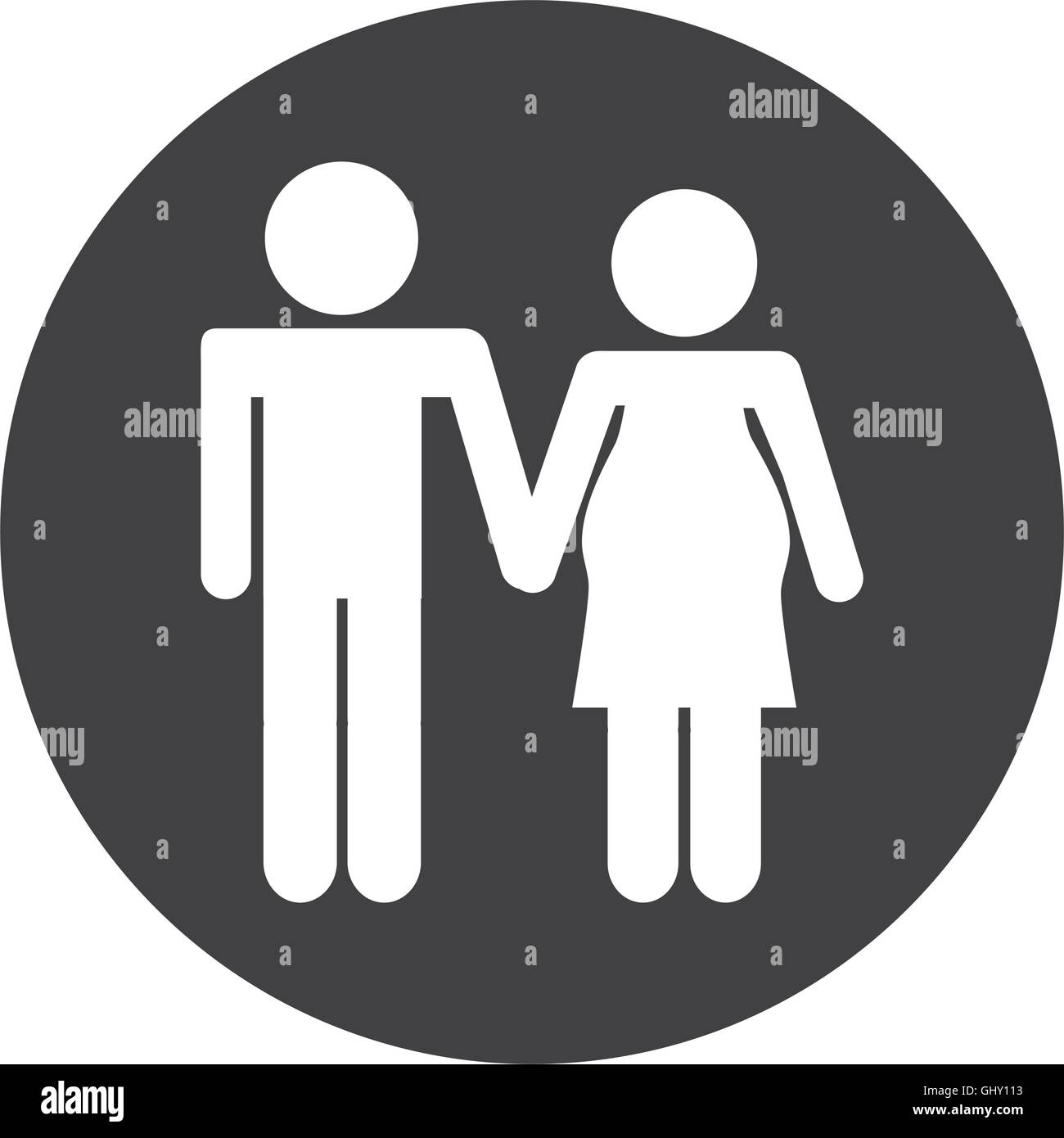 couple silhouette isolated icon Stock Vector
