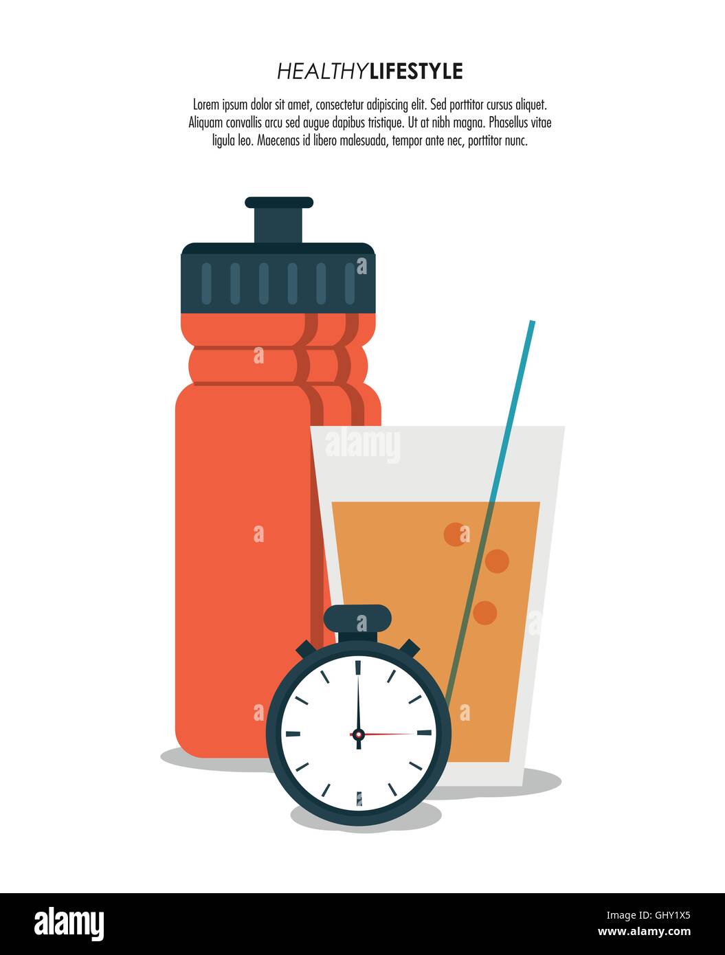 bottle juice chronometer healthy lifestyle Stock Vector Image & Art - Alamy