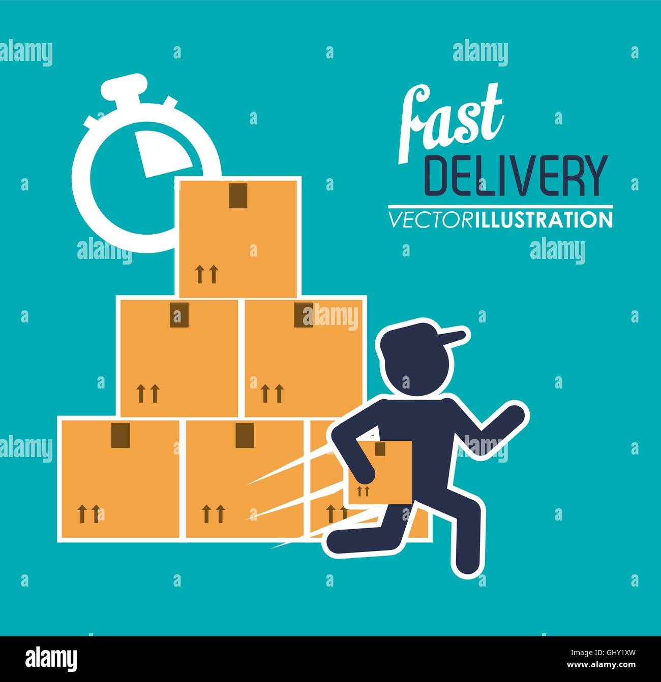 box package man delivery icon Stock Vector Image & Art - Alamy