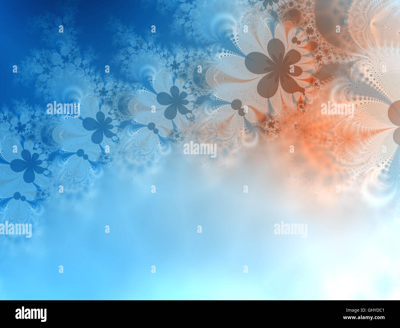 Beautiful blue and maroon floral fractal background Stock Photo - Alamy