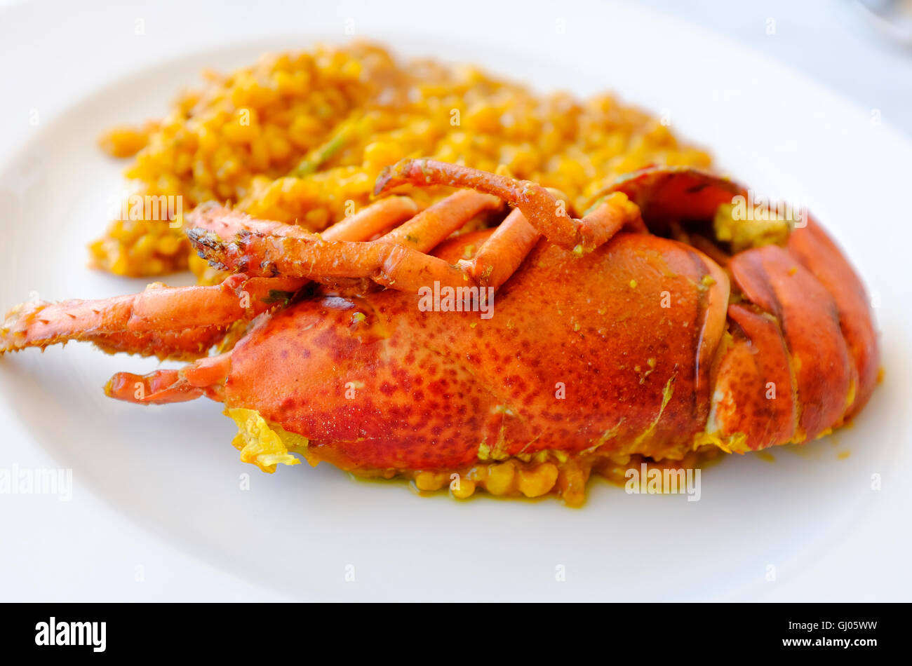 lobster paella, aguilas, spain Stock Photo