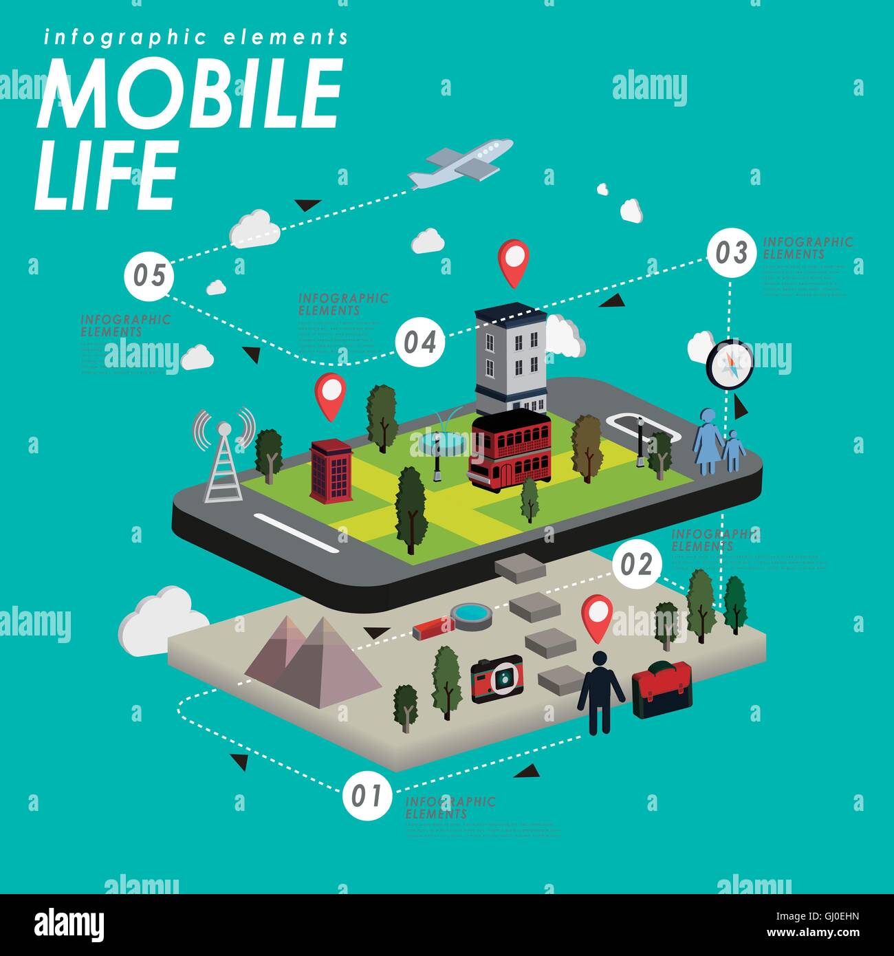 Mobile smart phone life style Stock Vector Images Alamy