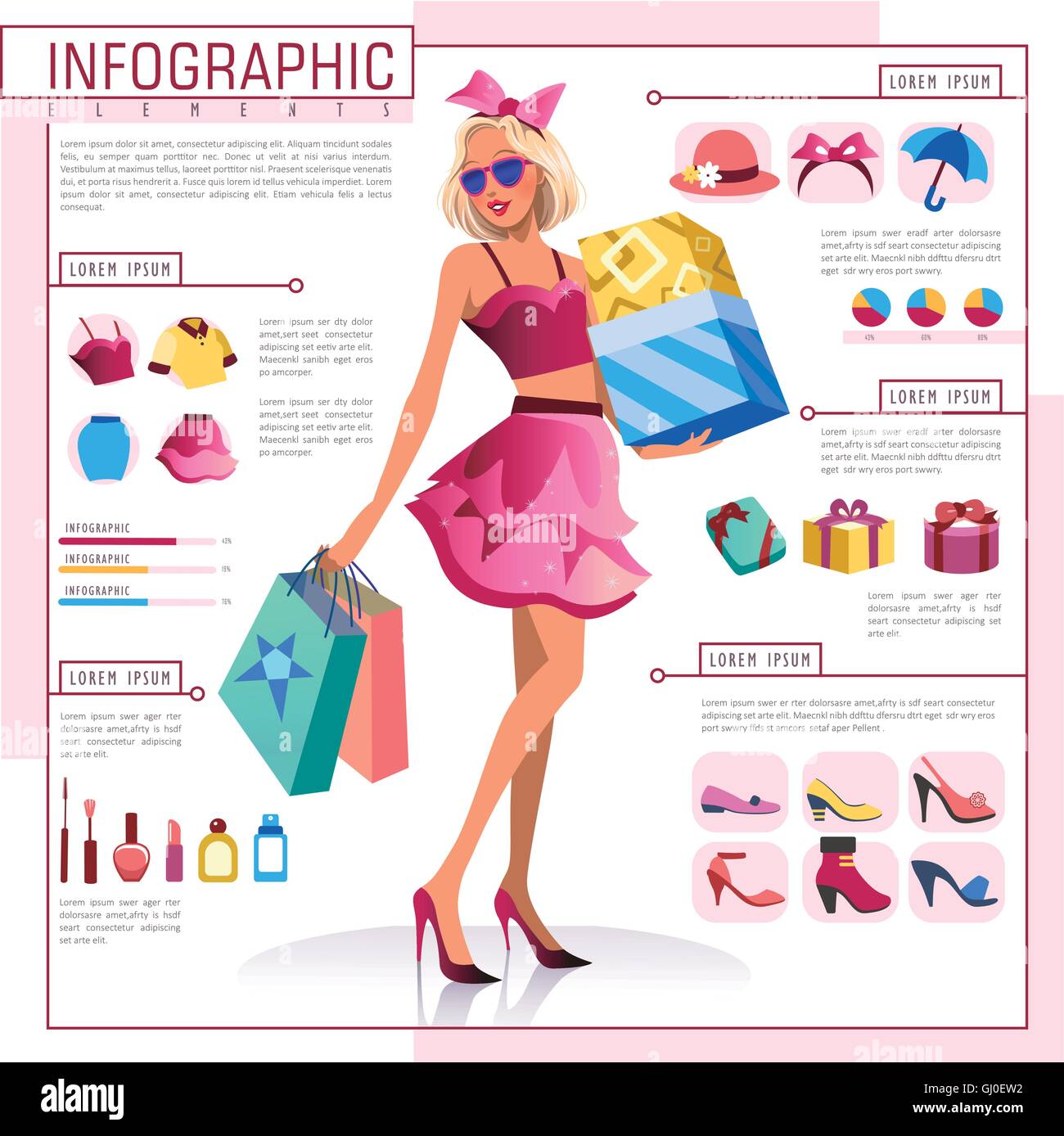 Fashion clothing infographics template concept Vector Image