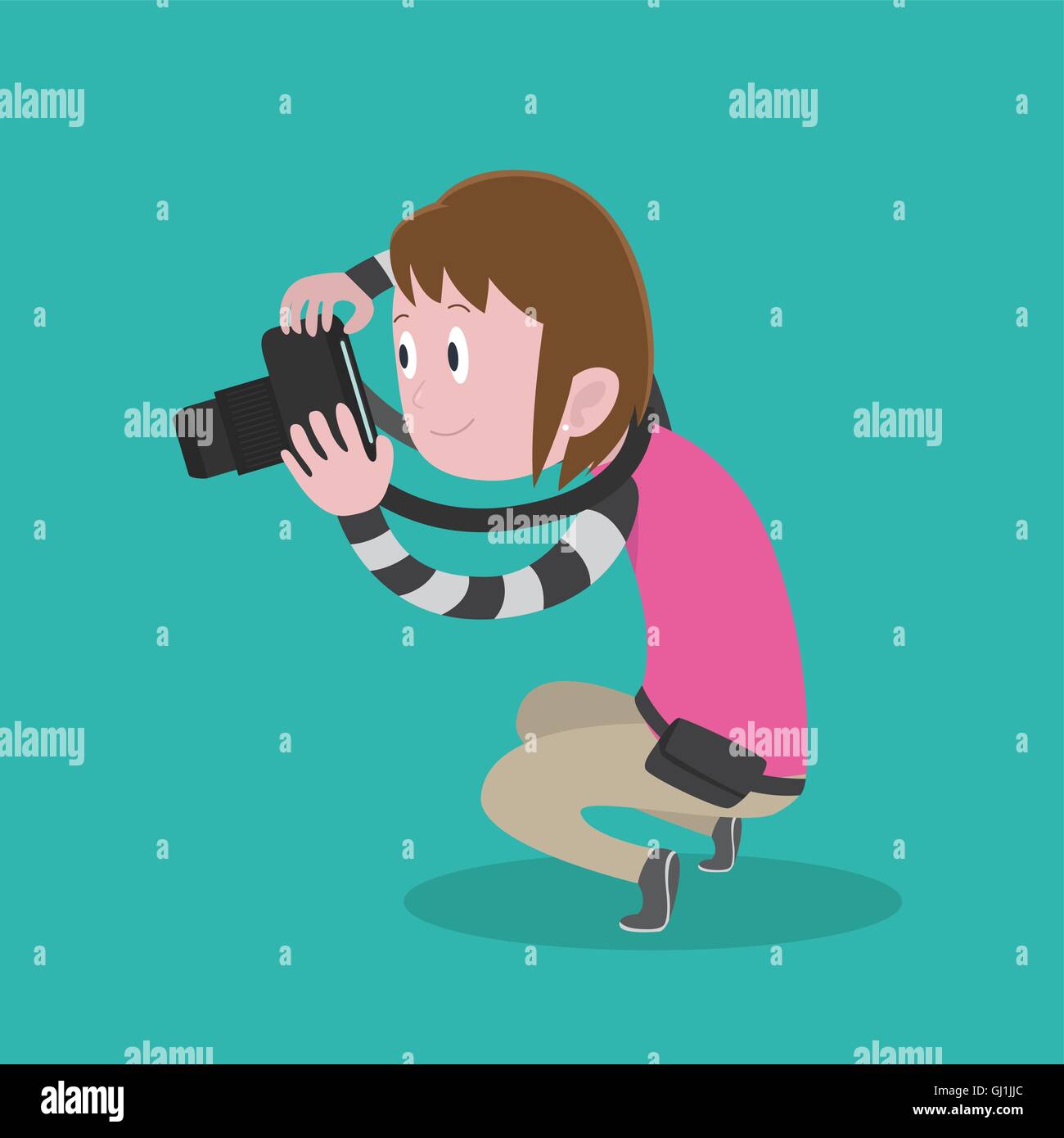 Photographer woman Stock Vector