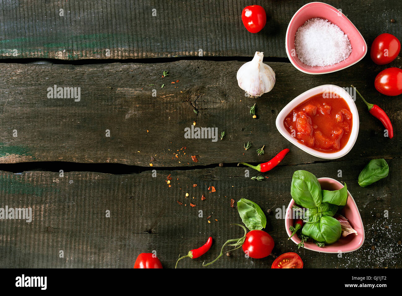Ingredients for making ketchup Stock Photo Alamy