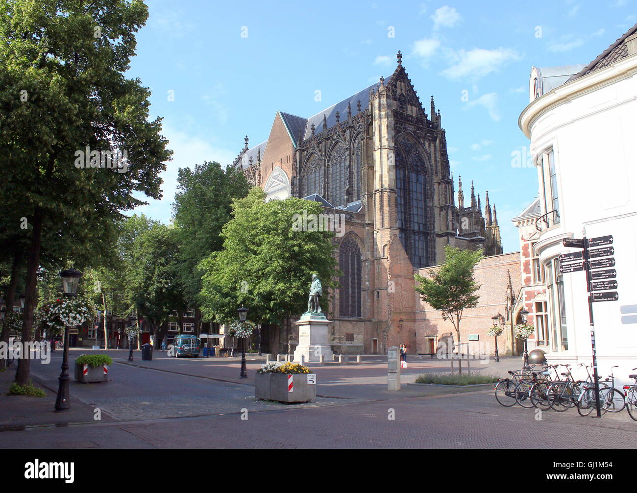 Nave of the Gothic Dom church or St. Martin's Cathedral at Domplein square in Utrecht, The Netherlands Stock Photo