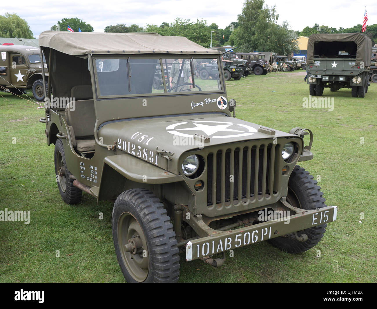 Vintage US army jeep from world war 2 at woodhall spa 40's weekend Stock Photo