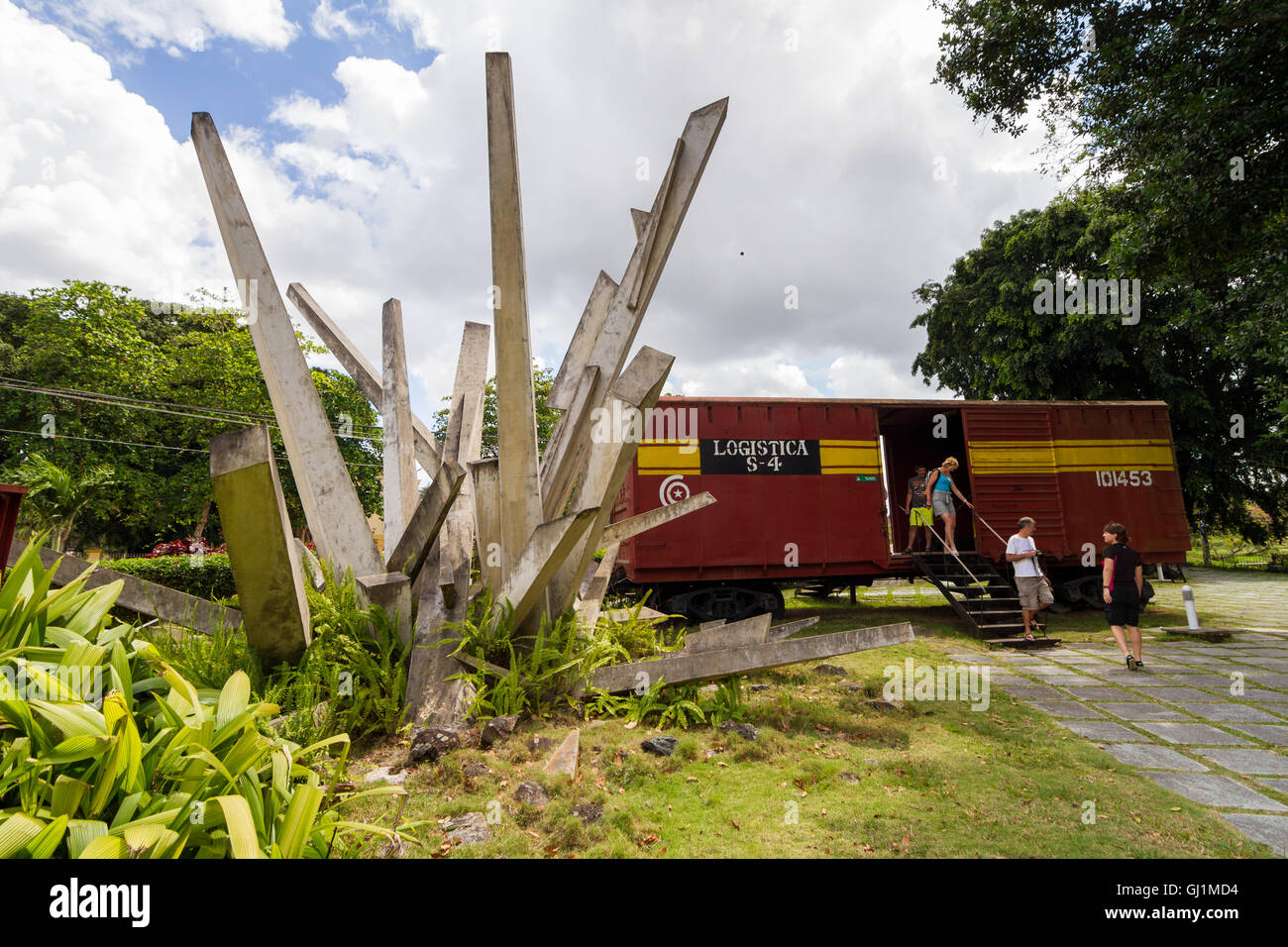 Part of the Fulgencio Batista military supply train derailed by Che Guevara during the Battle of Santa Clara. Cuba 2013 Stock Photo