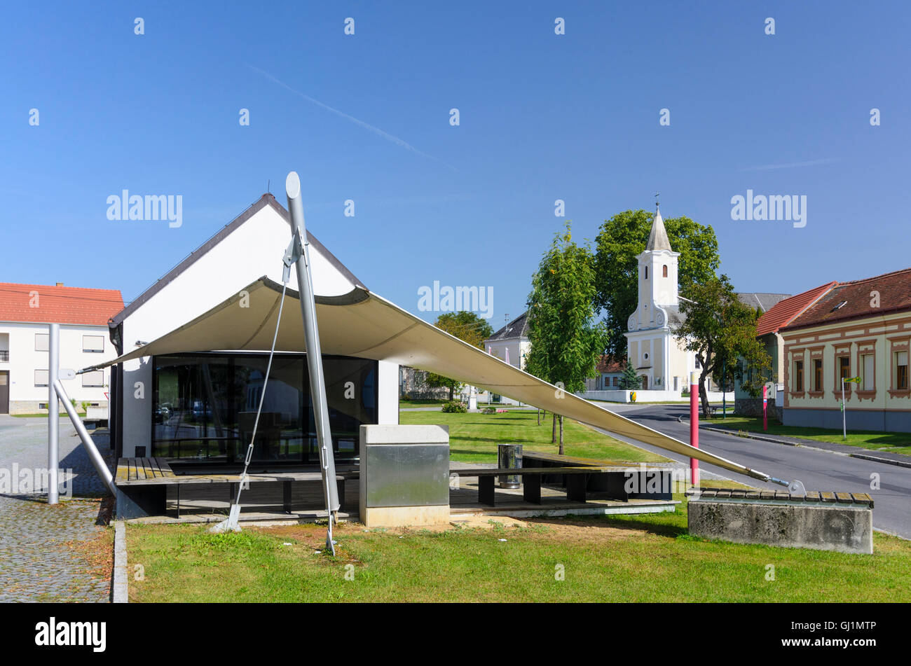 Bildein: Burgenland (hi) story house and church hl . Vitus, Austria, Burgenland, Stock Photo