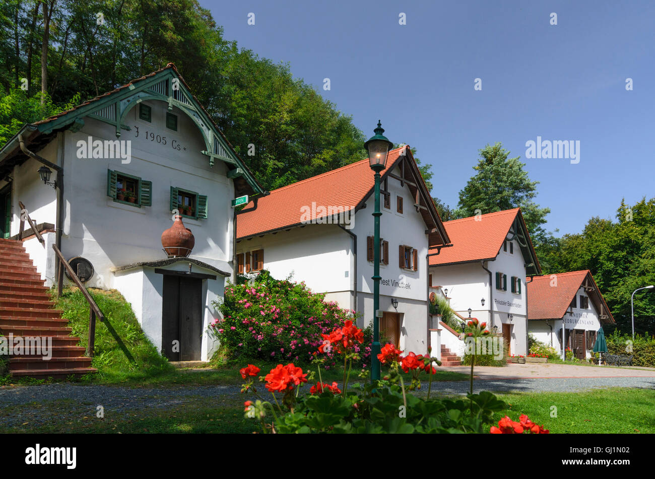 Moschendorf: Open Air Museum and Wine Museum, Austria, Burgenland, Stock Photo