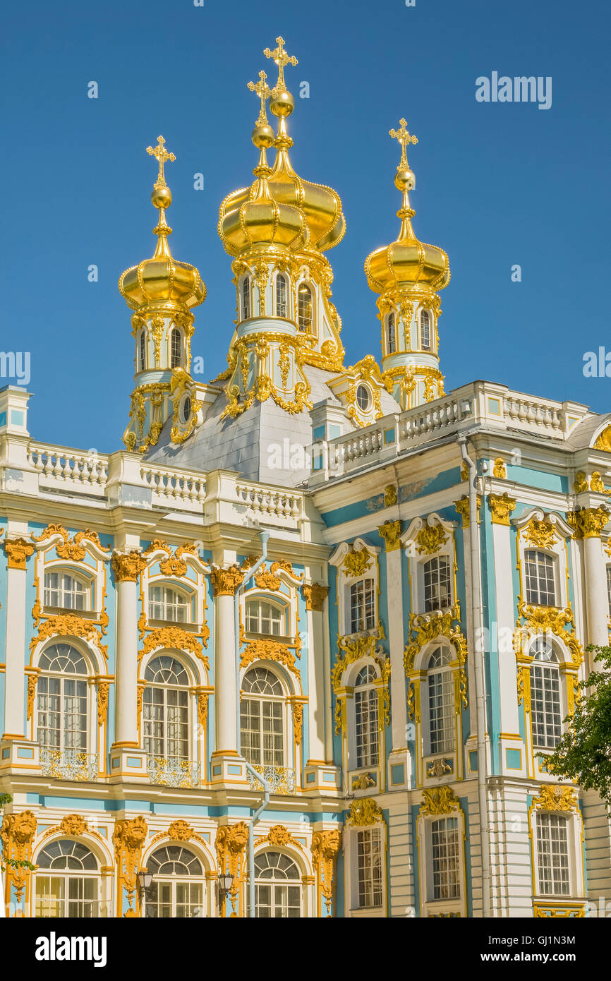 Facade The Catherine Palace Pushkin Saint Petersburg Russia Stock Photo