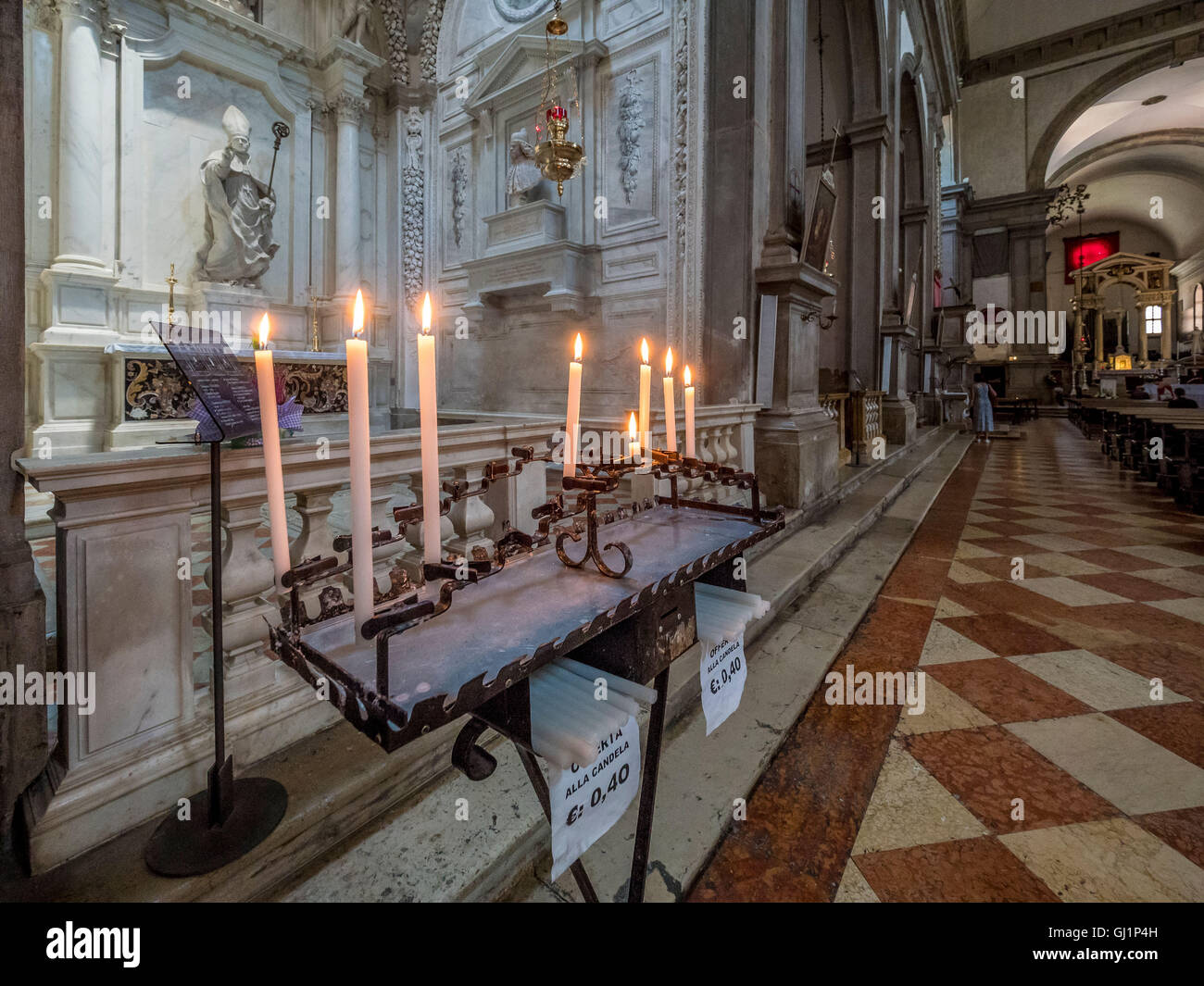 Votive candles near Cappella Sagredo in San Francesco della Vigna
