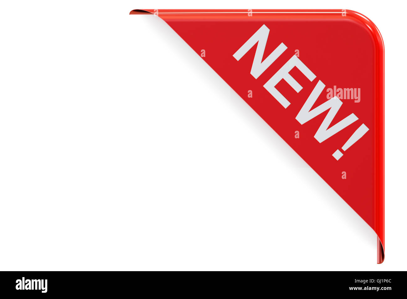 New red corner. 3D rendering isolated on white background Stock Photo