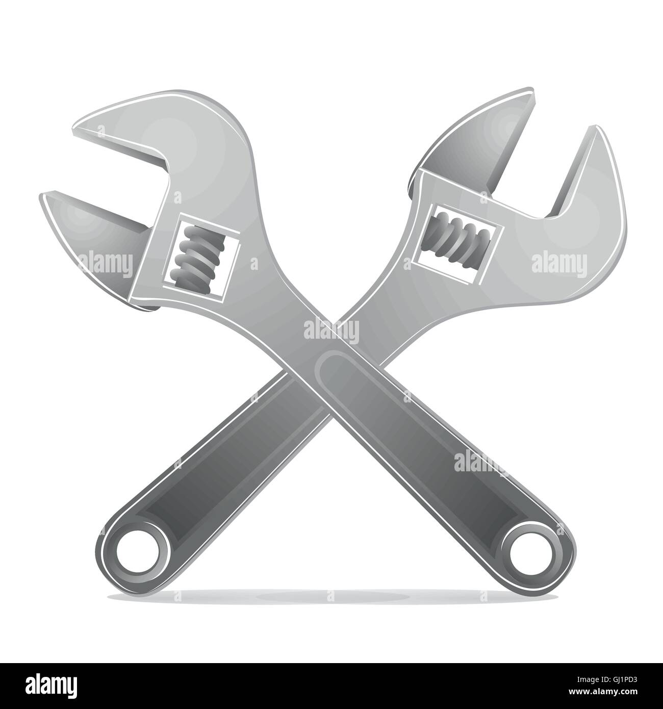 Illustration of wrenches isolated on white background tools vec Stock