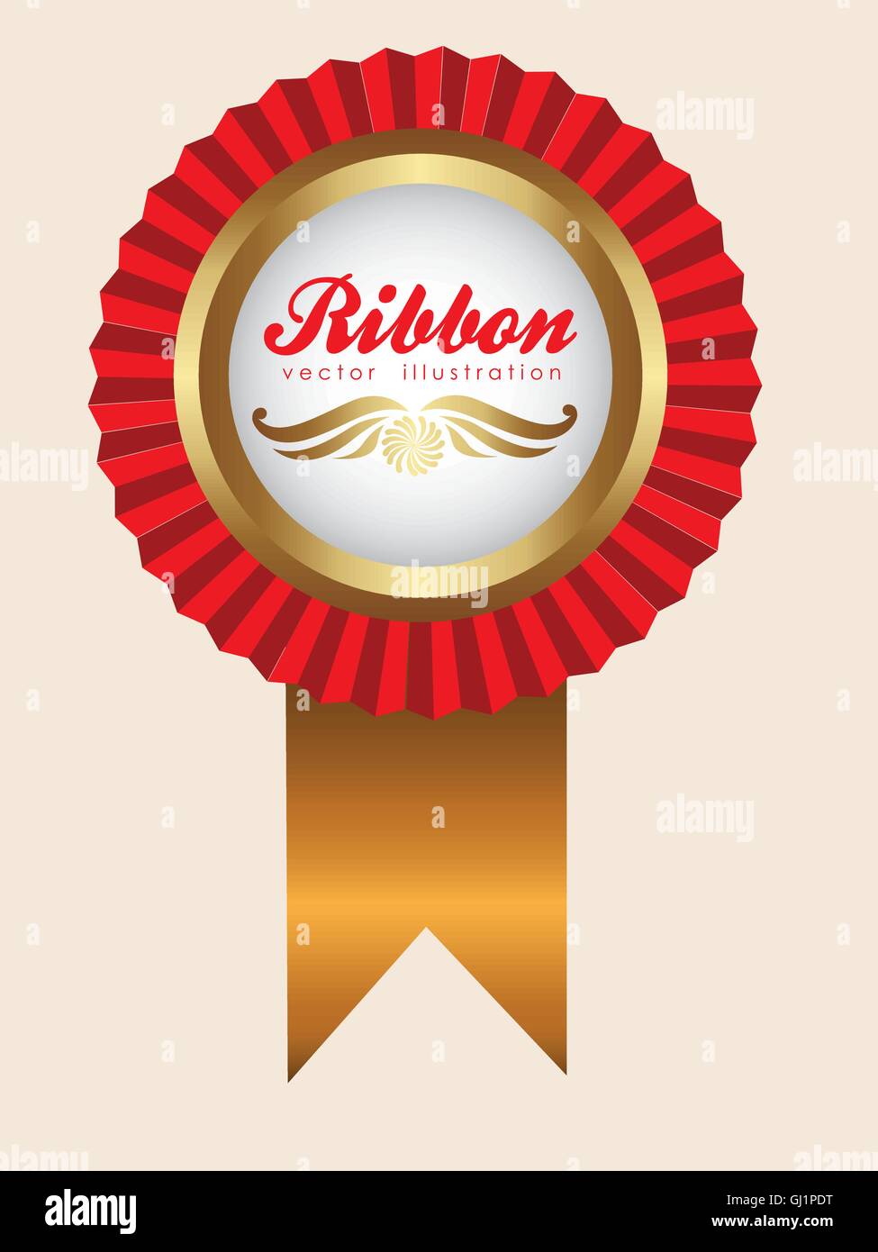 illustration of ribbon awards red with gold vector illustration Stock ...