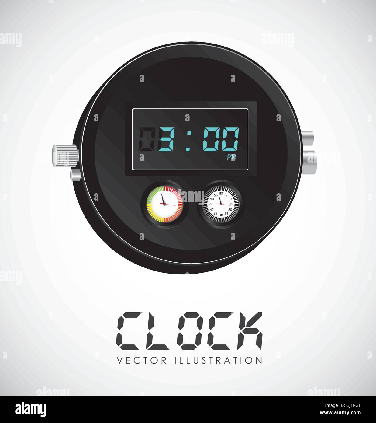 illustration of digital clock isolated on white background vecto Stock ...