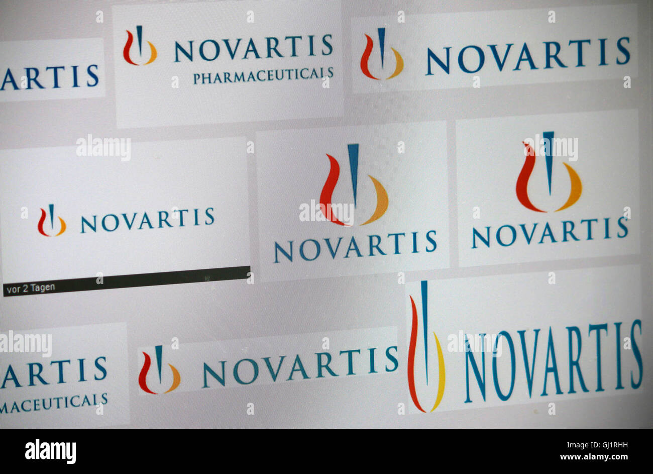 Loge der Marke 'Novartis', Berlin. Stock Photo