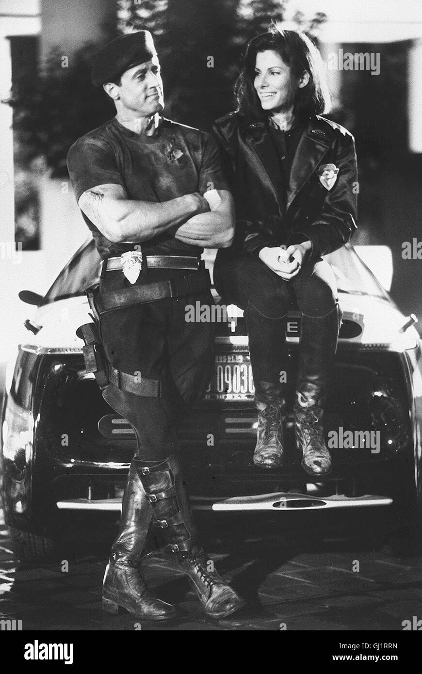 Bullock sylvester stallone demolition man Black and White Stock Photos