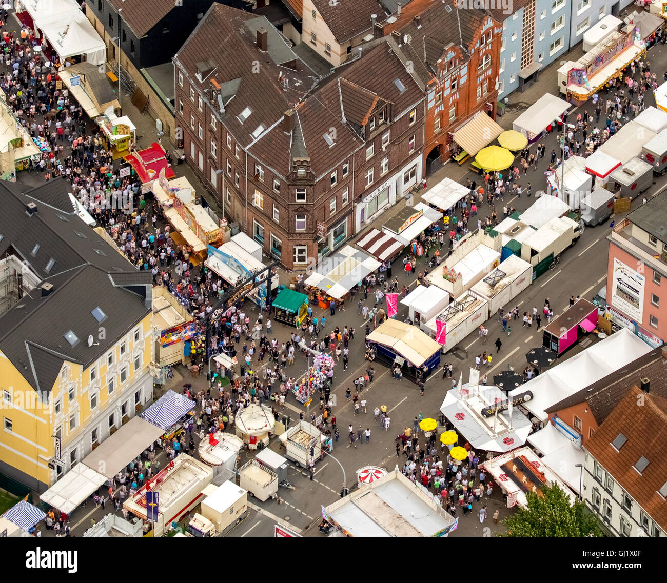 Aerial view, Cranger gate Cranger Kirmes 2016 largest folk festival in 