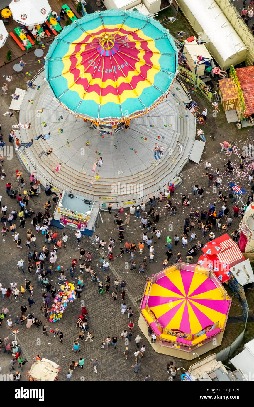 Aerial view, whirligig Gikas Wellenflug, Cranger Kirmes 2016 largest