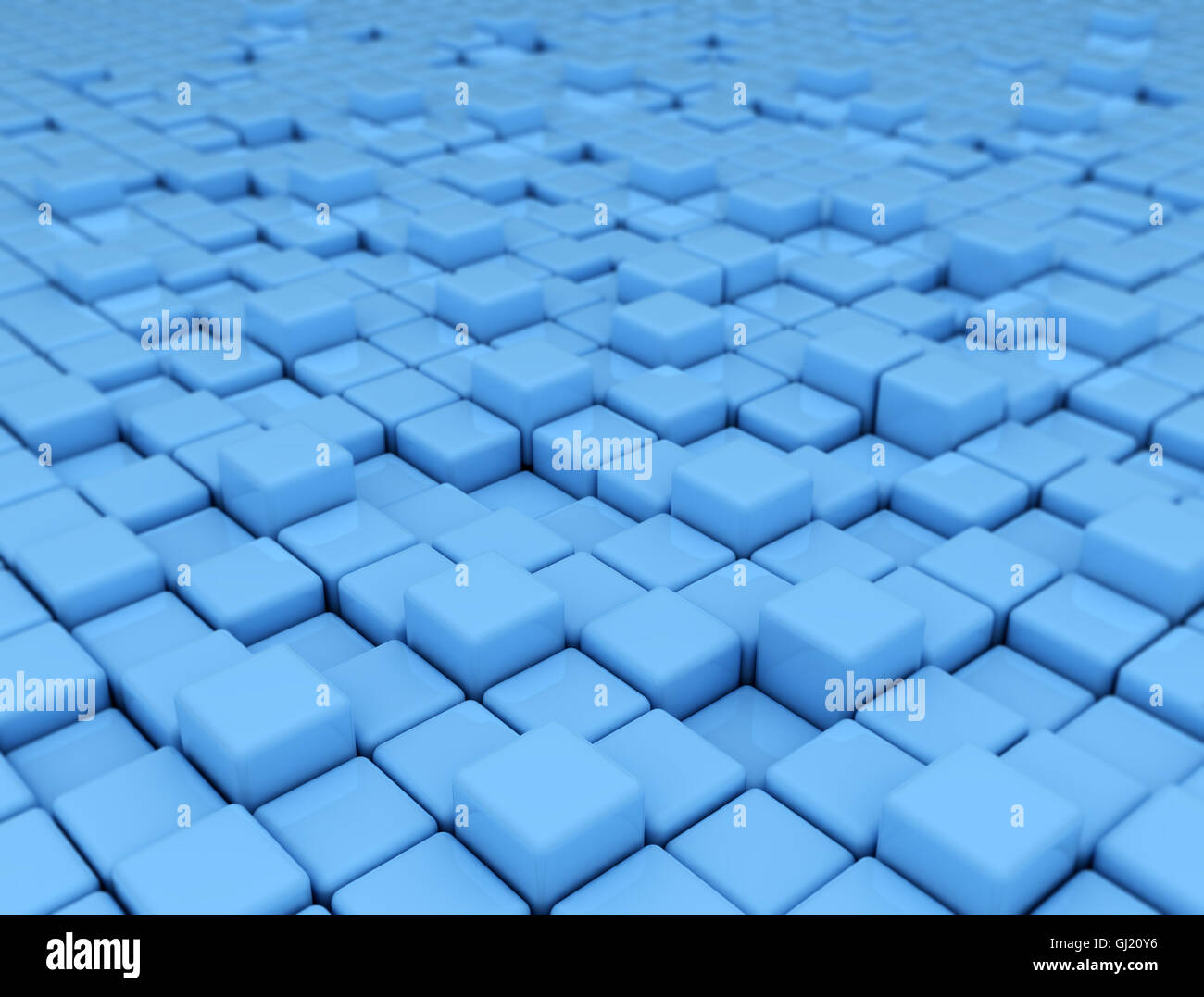 Abstract blue background made of 3d cubes Stock Photo
