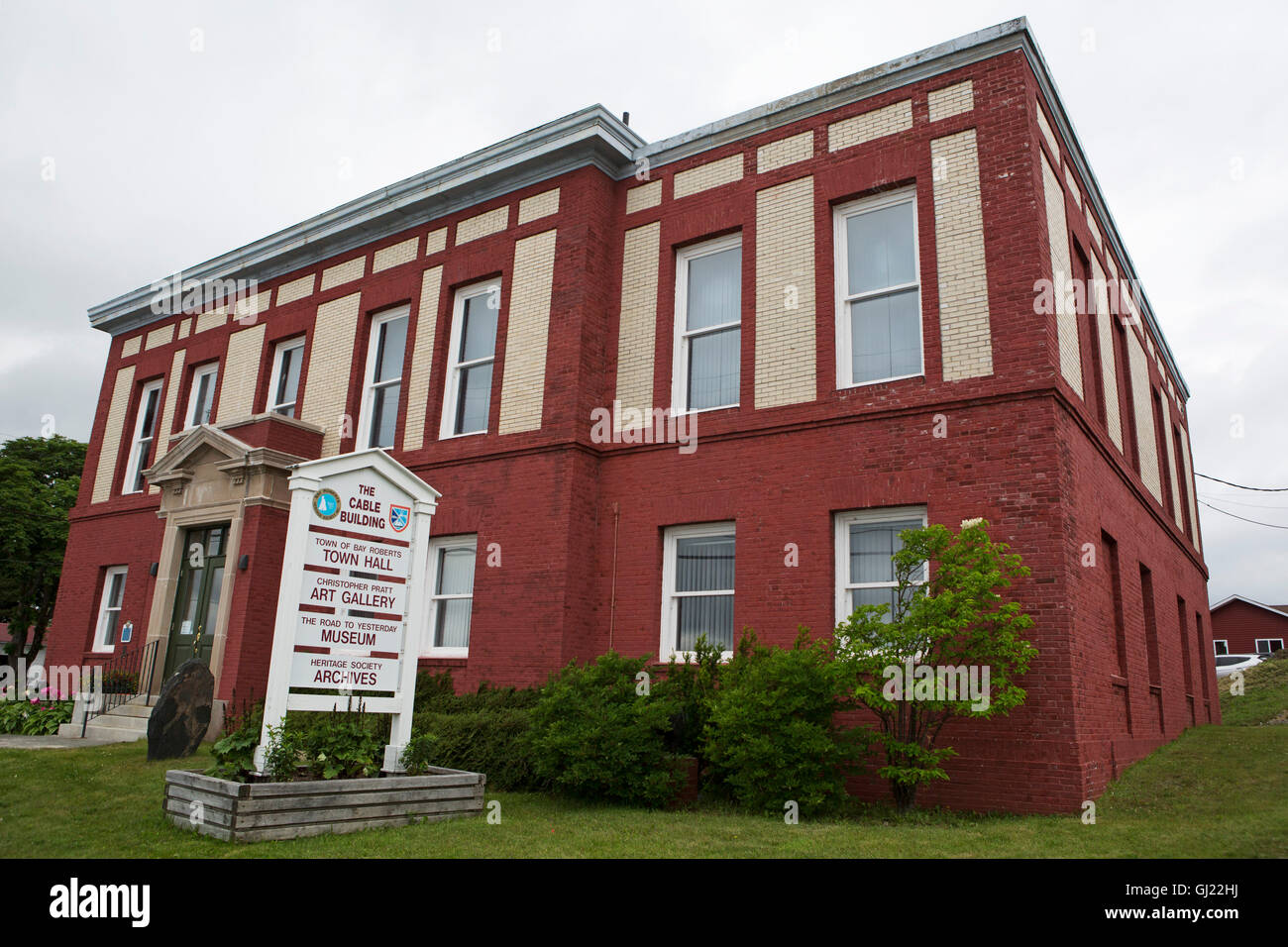 The Cable Building at Bay Roberts in Newfoundland and Labrador, Canada. Stock Photo
