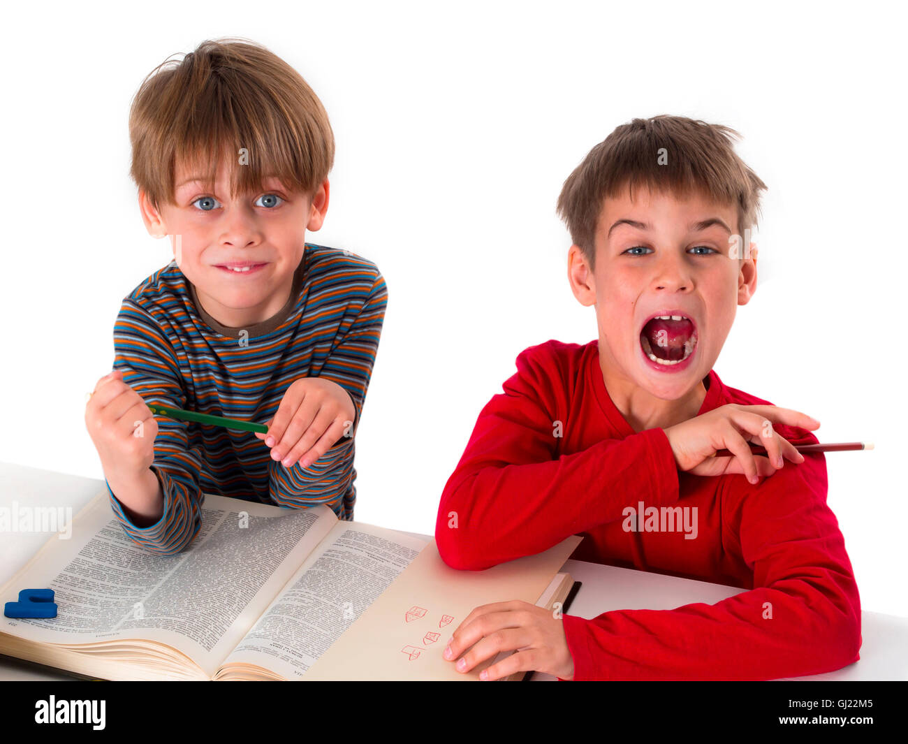 Boys learning together stock photo alamy