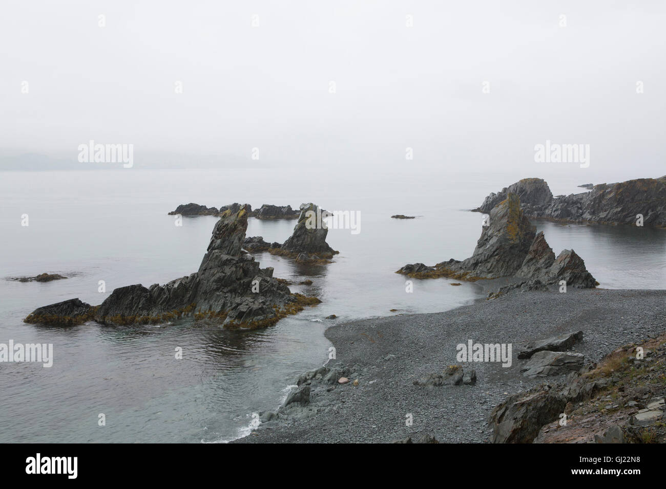 The Three Sisters rocks near Bay Roberts in Newfoundland and Labrador, Canada. Stock Photo