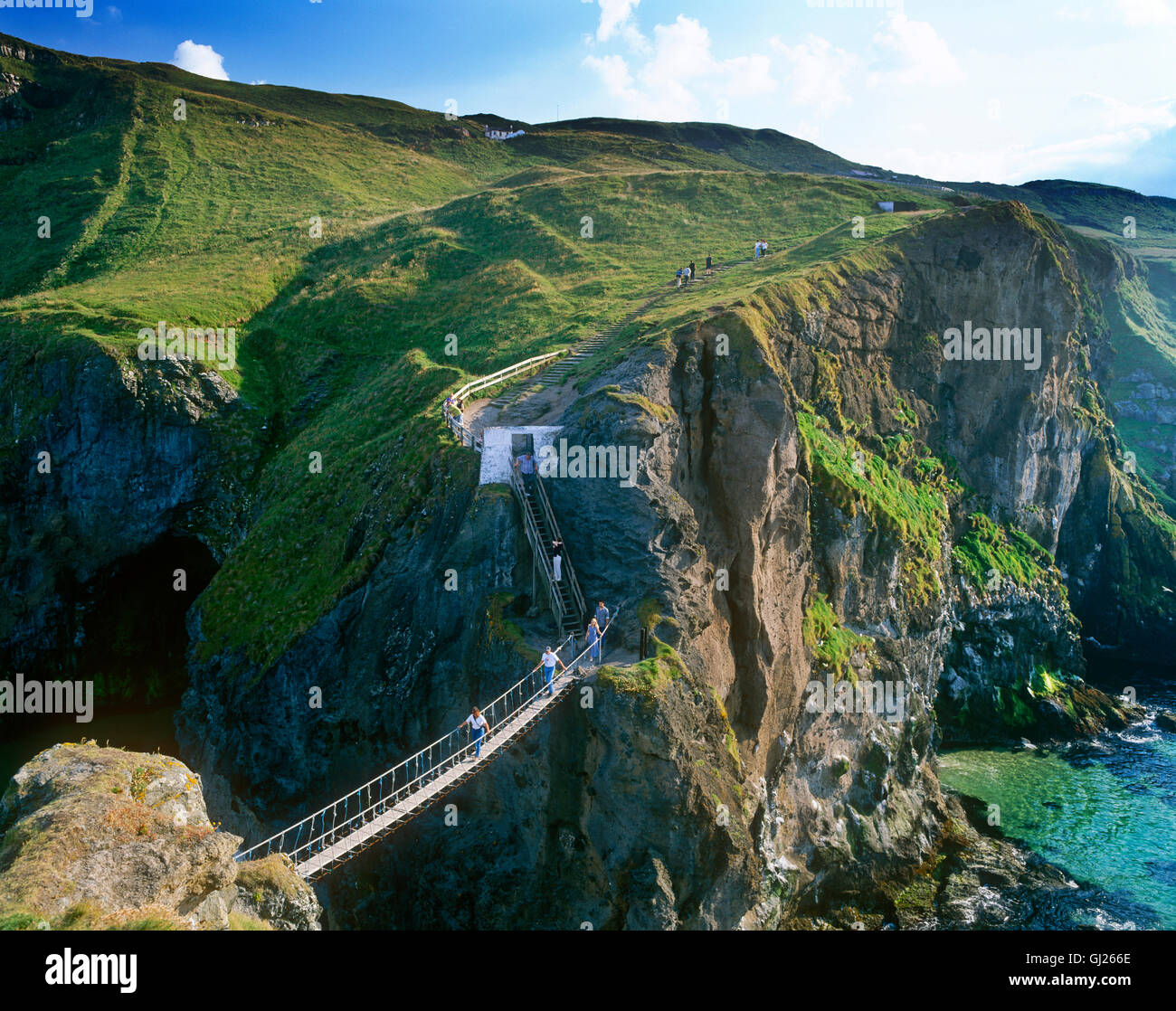 Carrck-a-Rede Rope Bridge, Antrim coast, County Antrim, Northern Ireland Stock Photo