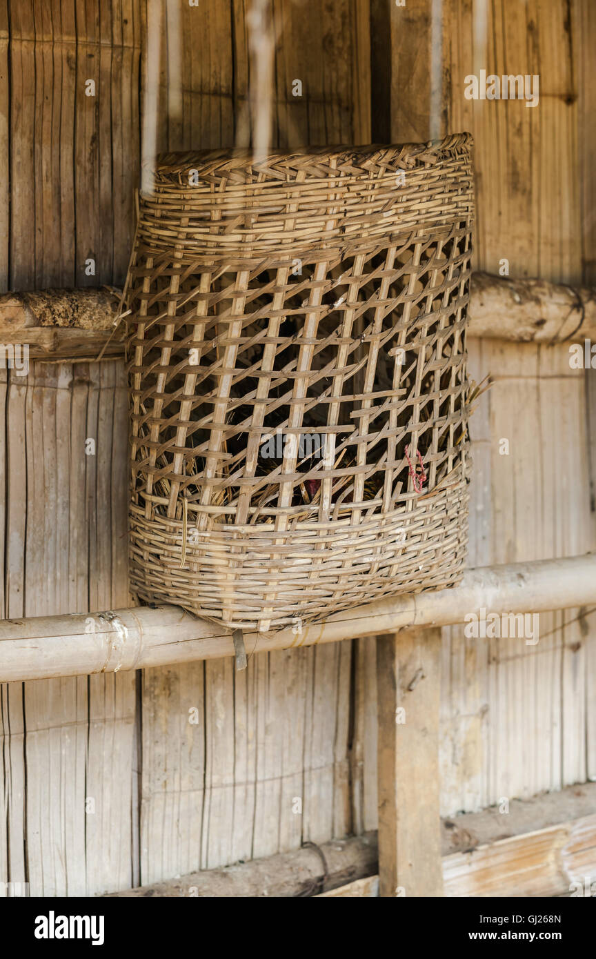 Chiang Rai, Thailand, Traditional woven basket chicken hatchery Stock Photo  - Alamy
