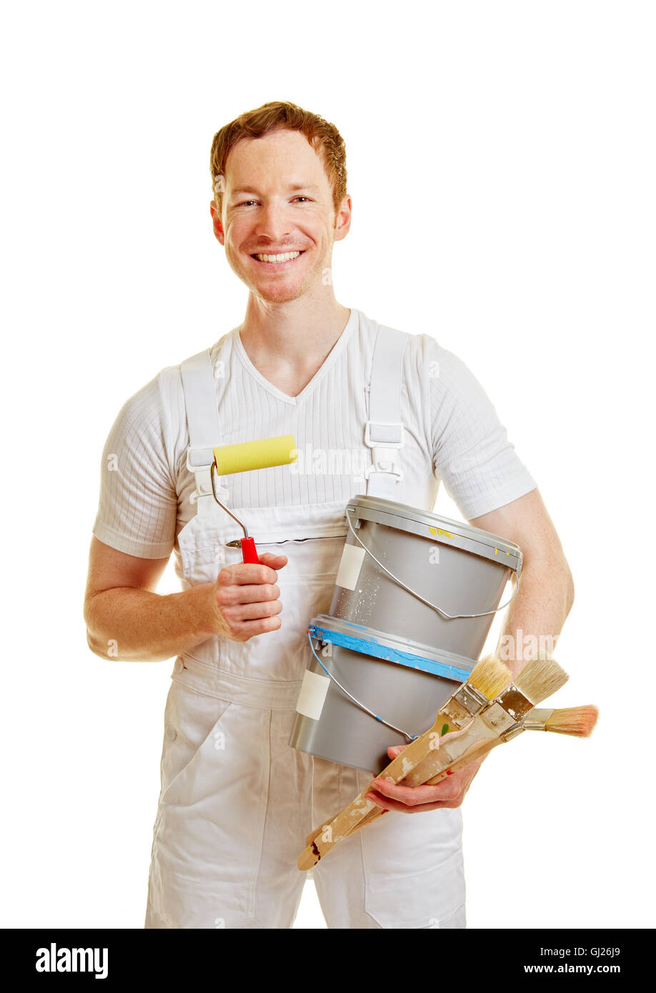 Painter or craftsman on a white background as a profession Stock Photo