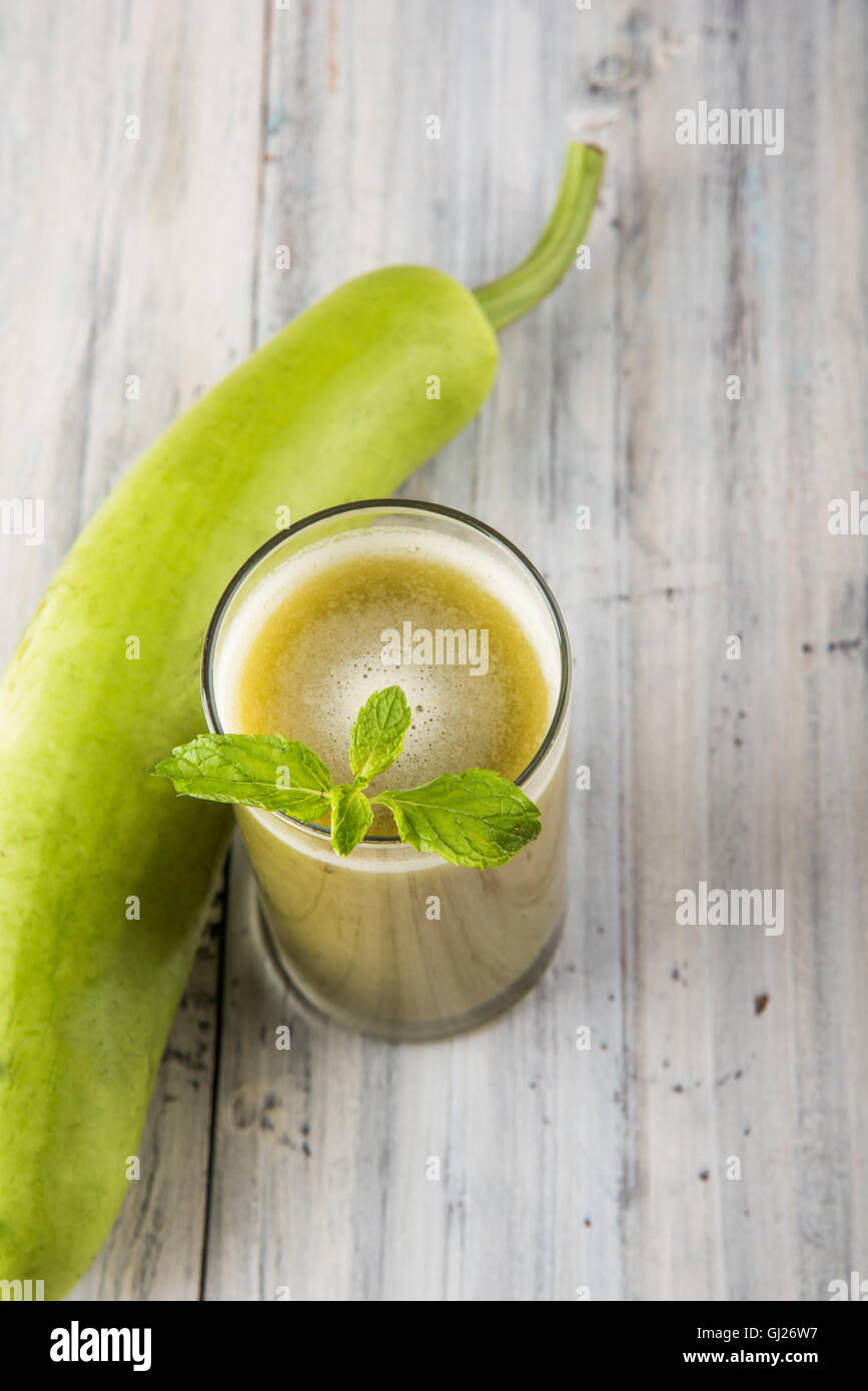 Juice of bottle gourd or lauki juice or Lagenaria siceraria juice
