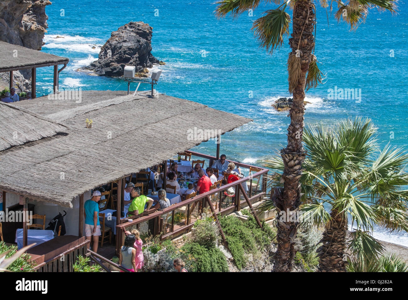 La Cala Restaurant overlooking the Beach at Cala Del Barco in the La