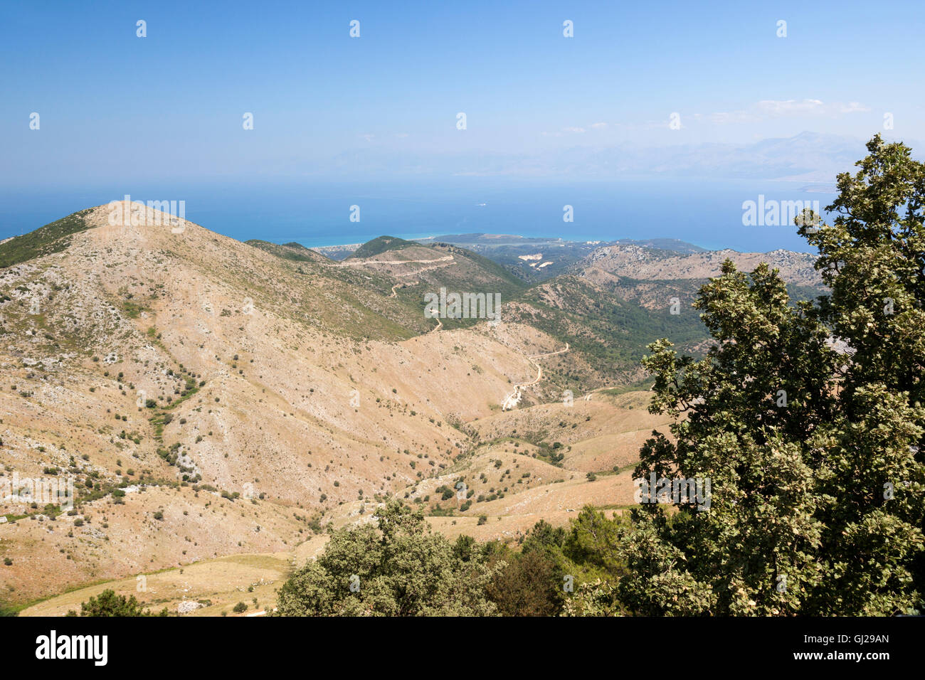 Mount Pantokrator landscape views, Corfu,  Ionian Island, Greek Islands, Greece Stock Photo