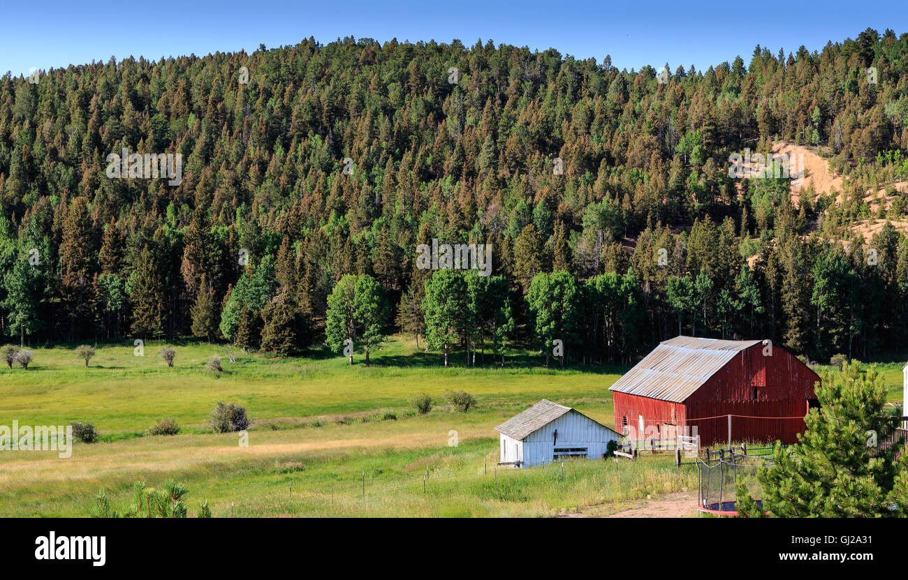 A farm in the mountains of Colorado Stock Photo - Alamy