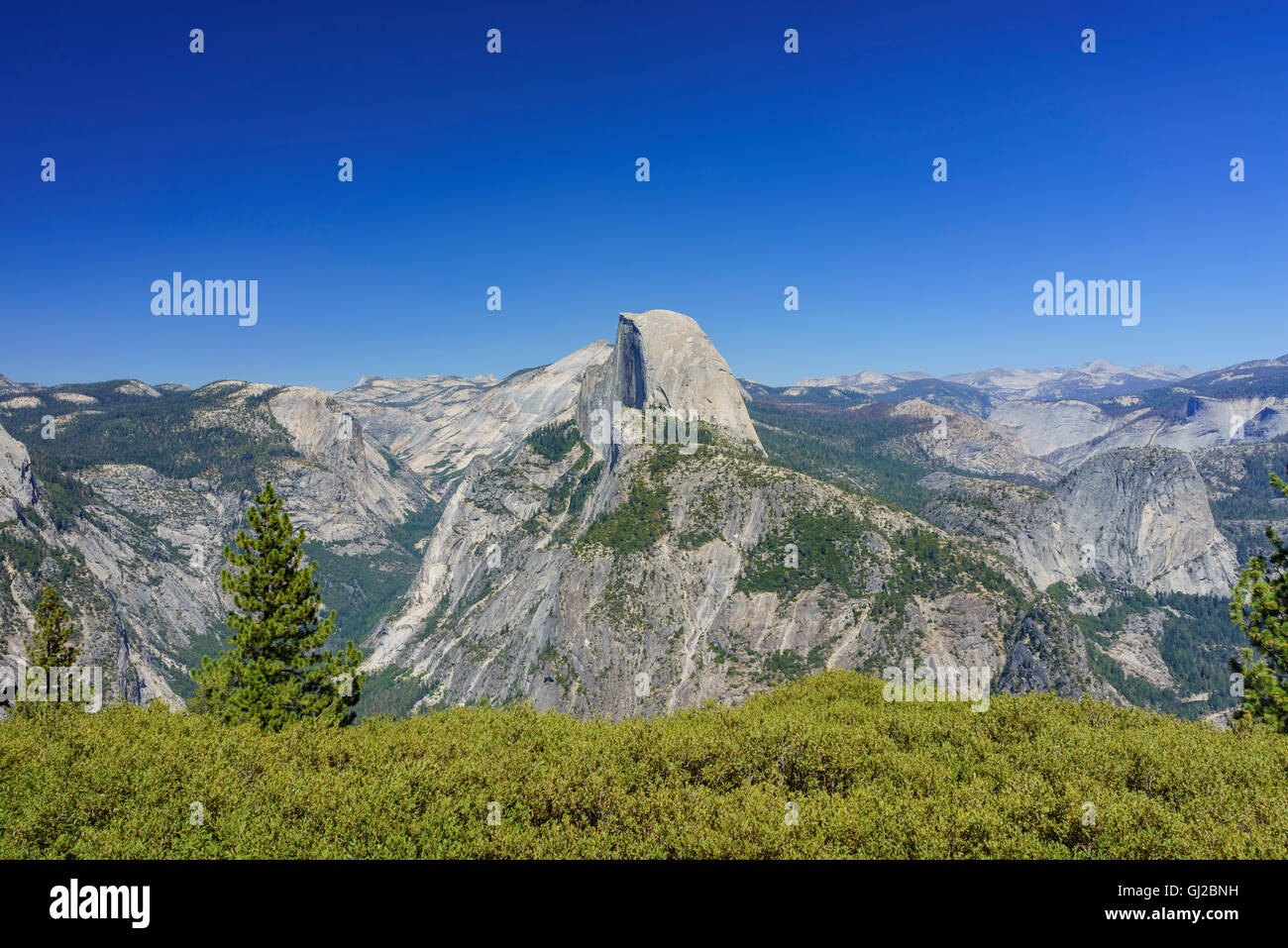 The beautiful landscape of Glacier Point in Yosemite National Park Stock Photo