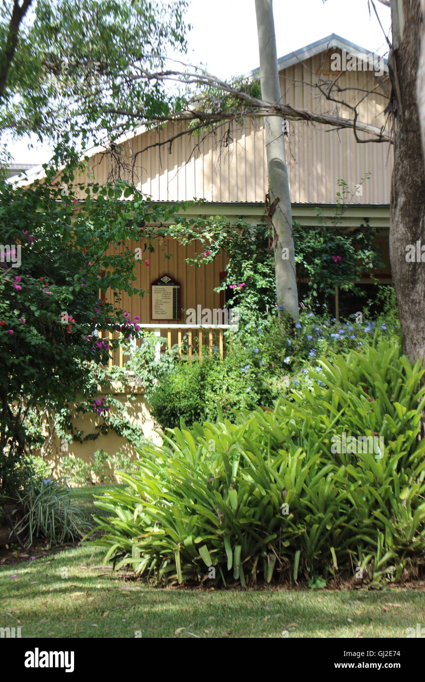 Garden and House at Briar Ridge Vineyard, Mount View, Australia Stock