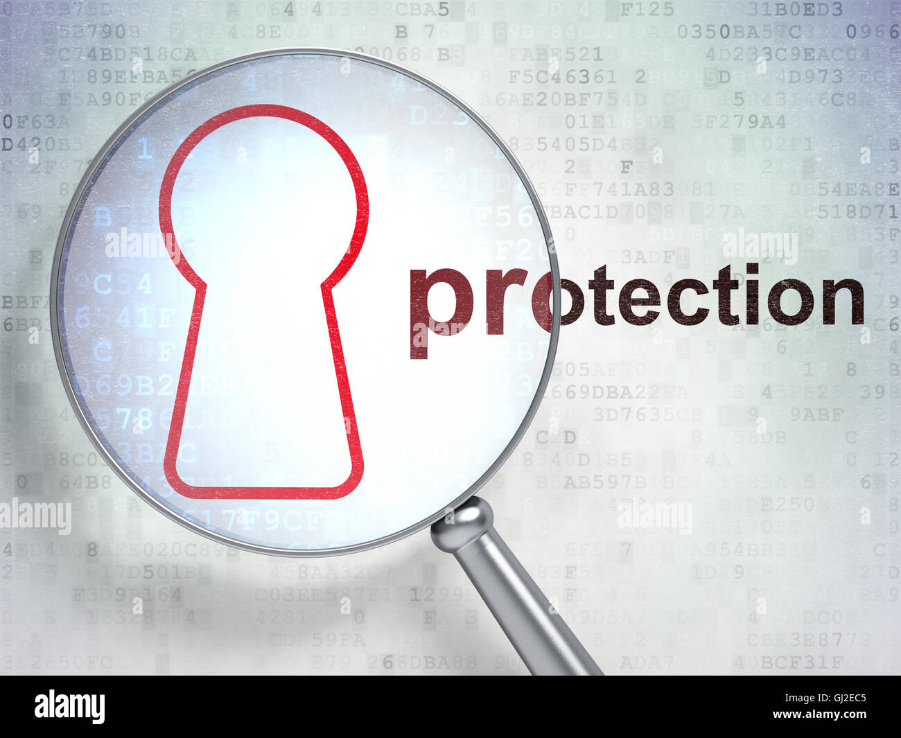 Keyhole Protection Protection concept: Keyhole and Protection with optical glass Stock ...