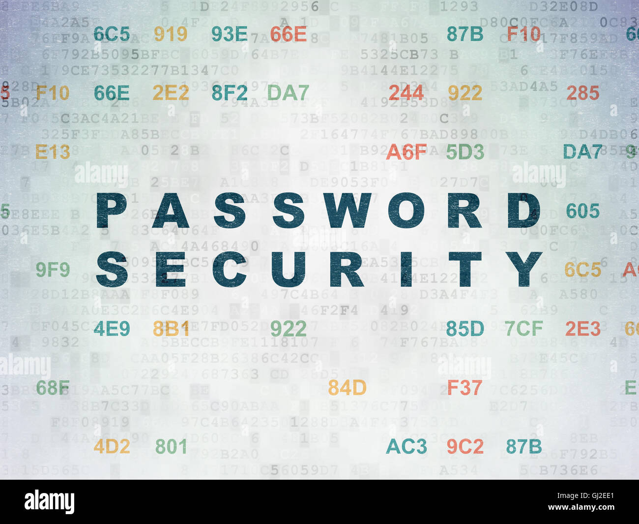 Protection concept: Password Security on Digital Data Paper background ...