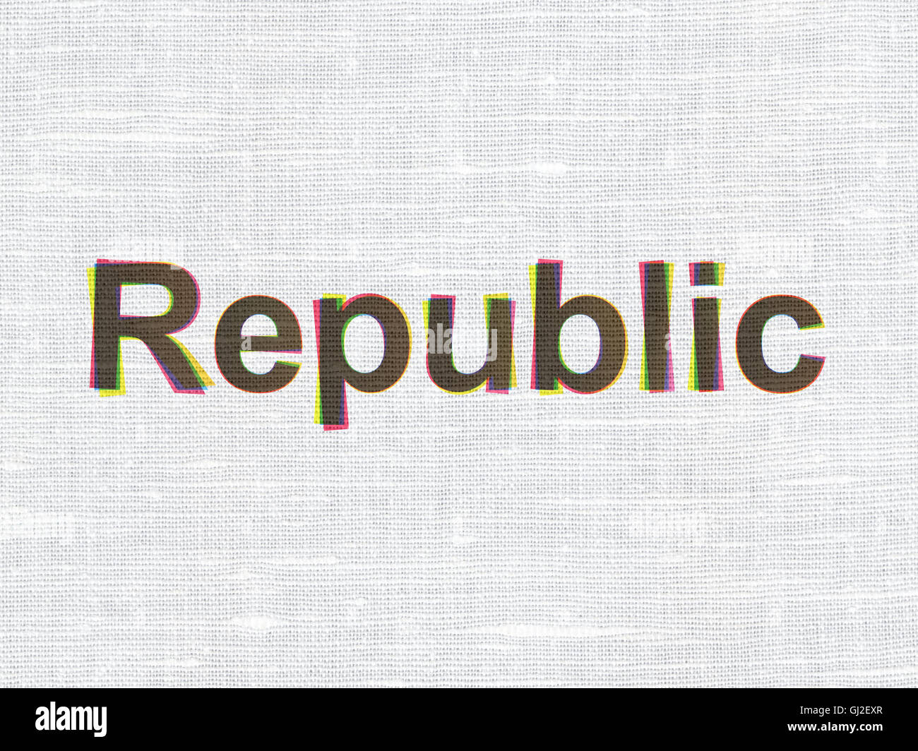 Politics concept Republic on fabric texture background Stock Photo Alamy